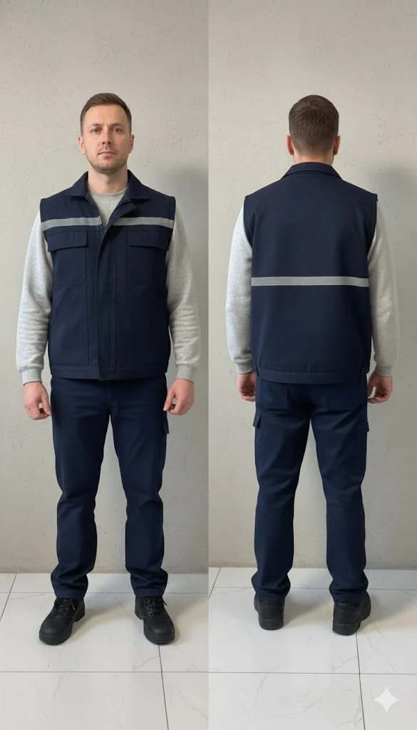 Fermuarlı Bondit Yelek — rüzgar tutucu